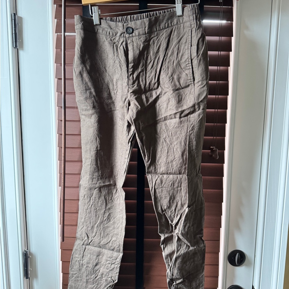 Sandro Men's Brown Linen Pants